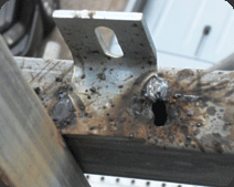 Heat generated from the welding process damaged the products.