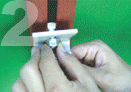 Rotate the T bolt in the stone truss slot. 
